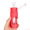 5.9" Mini Silicone Oil Burner Pipe Thick Nail bubbler Bong small burners pipes dab rig mini heady beaker Bongs wax