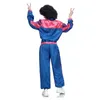 Women's Two Piece Pants Adult 80s Retro Style Tracksuit Outfits Hip Hop Windbreaker Disco Colorblock Long Sleeve Tops And Set