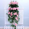 Non-Woven Fabric Simulation Rose Wall Hanging Vine Artificial Fake Flower Plant Hanging Basket Living Room Balcony Decoration242K