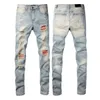 Nouveau Miri Jeans Hommes Designer Jeans Haute Qualité Mode Hommes Jeans Style Cool Luxe Violet Jeans En Détresse Ripped Biker Noir Bleu Jean Slim Fit Moto