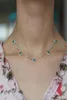 Princess Noble Necklace Pendent Water Drop Created Emerald Elegent Collar Chain 32 10cm For Women Femme Fashion Jewelry Gift260g1262324