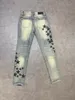 SS23 AM8606 Jeans da uomo Marca Skinny Slim Fit Materiale di rivestimento lavato Denim di lusso Elastico Moto Uomo Originale TOP Designer SZ28-40