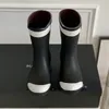 Women Designer Rainboots Fashion Thick Soled Half Boots Color Matching Rain Shoes for External Wear Water Shoes