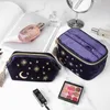 Custodie per borse per cosmetici Borsa in velluto in stile giapponese Grande capacità Porta rossetto portatile Gioielli Nappa blu scuro 231212