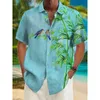 Camisas casuais masculinas camisa de verão havaiana oversize manga curta lapela single-breasted roupas de moda 5xl