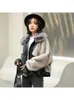 Frauen Leder Mantel 2023 Winter Imitation Pelz Kragen Koreanischen Stil Lose Nerz Frau Kleidung