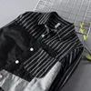 Men's Casual Shirts Spring Autumn Turn-down Collar Cotton Striped Contrasting Shirt Long Sleeve Slim Fit Men Clothing Outdoor