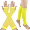 Women Socks 4Pcs 2Pairs Trendy Glove Suit Ladies Mesh Gloves Lace Arm Cover Leggings Girl Mittens Dance Party Gift