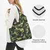 Shopping Bags Watercolour Army Green Raised Grain Grocery Durable Large Reusable Recycle Foldable Heavy Duty Tote Bag Washable