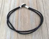 Fabric Cord Bracelet Black Authentic 925 SilverFits European Style Jewelry Charms Beads Andy Jewel 590749CBK-S5201846