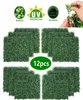 12PCS Kunstmatige Haagplant UV-bescherming Binnen Buiten Privacy Hek Home Decor Achtertuin Tuin Decoratie Groen Muren1948390