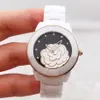 Women Ceramic Watch 3D Camellia Fashion Casual Women's Quartz Analog Brance Watch Prezent265i