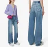 Jeans pour femmes 2024 Femmes Rétro Taille haute Taille ample Ajustement légèrement évasé