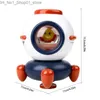 Bath Toys Water Bath Toys Rotating SpaceShip Toys With Light For Bathtub Söta Intressanta Bath Toys Safe For Shower Room Swimming Pool Tub Q231212