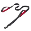 Coleiras para cães Trelas 1,5 / 1,8m Alça Dupla Corda Grande para Cães Reforçada Dupla Camada Reflexiva Tração Coleira para Cães 2,5cm Nylon Webbing Pet Dog Lead 231212