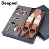 Deepeel 1set 3 5X125cm Business Männer Hosenträger Multi-set Anzug 3 6 Clips DIY Echtes Leder Strap für Geschenk235O