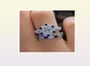 YHAMNI mode promesse anneaux ensemble bleu Zircon CZ 925 en argent Sterling anniversaire bague de mariage anneaux pour les femmes cadeau bijoux RZ6707855531