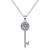 Passed Diamond Test Moissanite 925 Sterling Silver Key Simple Clavicle Chain Pendant Necklace Women Fashion Cute Jewelry 05-1ct208Z