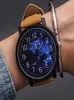 Wristwatches Women Watch Fashion Starry Sky Watches Large Dial Sport Quartz Couple Leather Strap Gift