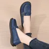 Geklede schoenen Dikke zool Biscuit Britse stijl Kleine lederen schoenen Vierkante kop JK College Loafer Damesschoenen Zomer enkele schoen 231212