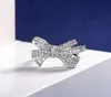 Anel de safira com laço de borboleta branca diamante anel de coquetel anel de moda2753790