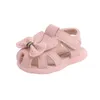 Летние сандалии для девочек First Walkers, прогулочная обувь Baotou на мягкой подошве для детей 0–1 года 231211