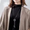 Pendant Necklaces Versatile Simple Sweater Chain Crystal Decoration Necklace Long Women's Autumn And Winter Clothes Accessories