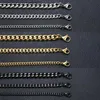 Charme Pulseiras Vnox 3-11mm Chunky Miami Cu Chain Pulseira para Homens Aço Inoxidável Cuban Link Chain Pulseira Clássico Punk Pesado Masculino JewelryL231214