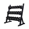 Mancuernas Cabeza redonda hexagonal Juego de mancuernas de galvanoplastia de goma Atype Rack Mtilayer Storage Dumbbells4514246 Drop Delivery Spo Dhsui