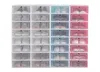 12st Shoe Box Set Multicolor Foldbar förvaring Plastic Clear Home Organizer Shoe Rack Stack Display Lagringsarrangör Single Box X9451105