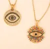 Evil Eye Necklace Iced Out Pendant Luxury Colorful CZ Collar Necklaces Fashion Women Girl 18K Gold Plated Cubic Zirconia Choker Je5046827