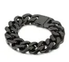 Bracciale rigido in acciaio inossidabile nero Bracciale Chian con collegamento a cordolo cubano grande Moda trendy 20 mm 866 pollici 146 g peso europeo e A4953752