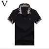 Polo en coton VV brodé à manches courtes, T-shirt pour hommes, vêtements à la mode, haut de luxe d'été