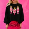 Men s hoodies tröjor Nötknäppare Sweatshirt för kvinnor 2000 -talets paljettmönster rund hals långärmad topps julfestkläder streetwear 231213