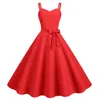 Casual Dresses Female Dress Sleeveless Lace Up 1950s Housewife Evening Party Prom Korean Street Clothing Woman