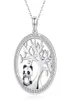 Mignon Panda Cristal Collier De Mariée Vintage Femme Arbre De Vie Pendentif Rose Or Argent Couleur Chaîne Colliers Pour Women1573463