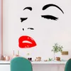 Sexy beleza menina cílios adesivos de parede design arte decoração para casa decalques de parede de vidro decoração para crianças quarto estúdio sala estar