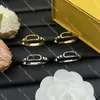 Klassische Buchstaben-Creolen, Designer-Damen-Party-Ohrringe, goldene silberne Ohrhänger mit Box-Schmuck