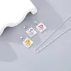 Hängen Amaiyllis 925 Sterling Silver Minimalist Love Zircon Necklace Pendant Personlig DIY Tolv Birthstone Heart Jewelry