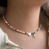 Collane a pendente perle colorate girocollo iniziale per donne in acciaio inossidabile collana collana guscio di moda gioiello boho accessori boho