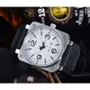 Fashion luxury designer BR Beller New mens Wristwatches Sport Rubber Strap Men Automatic B Quartz Square Tape Watch Men's Leisure Trend Small