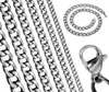 ファクトリーダイレクト10pcs onlot on stainless Steel Silver Mage 87mm Falt NK Curb Chain Link Necklace 1832 Inch2152798