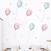7 Stück Aquarell Rosa Grün Sterne Luftballon Wandaufkleber Kinderzimmer Baby Kinderzimmer Wandtattoos Home Dekorative Aufkleber Dekor