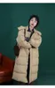 Casacos de trincheira femininos casaco de inverno feminino 2023 solto casacos de algodão quente longo rua coreano moda bolsos jaqueta y485