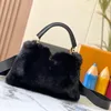 7A Sacs de shopping de luxe Designer de haute qualité Les sacs fourre-tout Nouveau Luxe Vison Cheveux Capucines Femmes Sacs À Main En Cuir Véritable Sacs À Bandoulière De Mode Avec Cordon