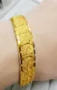 Bracciale da uomo stile hip hop con catena a maglie larghe da polso in oro giallo massiccio 24k, regalo di NataleLink7184185