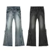 Damenjeans Hochwertige amerikanische Vintage-Kleidung mit rohem Kantendesign. Ausgestellte Jeans, geeignet für Damen-Patchwork-Denim mit niedriger Waschung und Herbst-Y2k-Hosen 231213