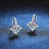 Kolczyki stadninowe Milamiss 925 Sterling Silver 1ct Moissanite D Stars Drop Diamond Ear Hook dla kobiet przyjęcie weselne Fine Biżuteria