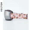 Лыжные очки Vector Small Ski Goggles Frame Print Strap для мужчин и женщин Сменные магнитные линзы UV400 Солнцезащитные очки Противотуманные снежные очки 231212