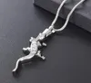 Z10076 Silver Color Lizard Crémation Bijoux avec cendres Perte Pet In colorée en acier commémoratif Urn Collier Souvenir Pend6497975